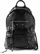 Balenciaga - Le Cagole Studded Crinkled-Leather Backpack