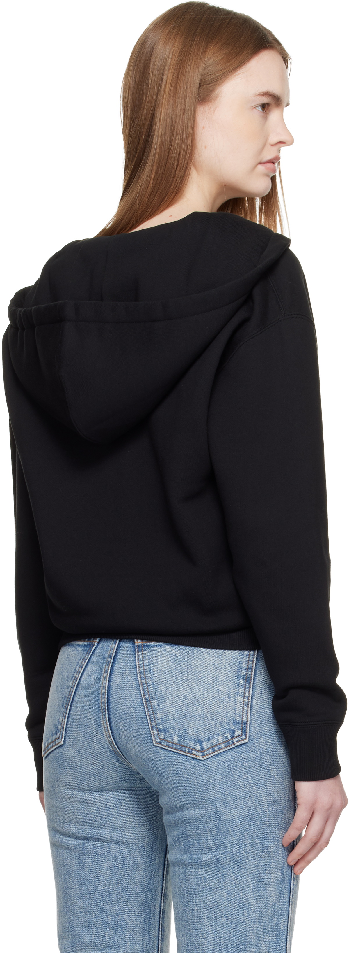 Jil Sander Black Cotton Terry Zip-Up Hoodie