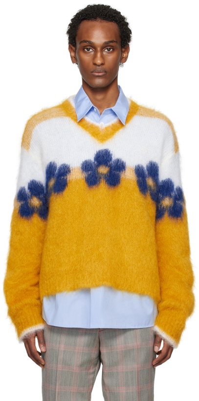 Photo: Marni Yellow Fuzzy Wuzzy Flowers Sweater