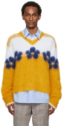 Marni Yellow Fuzzy Wuzzy Flowers Sweater