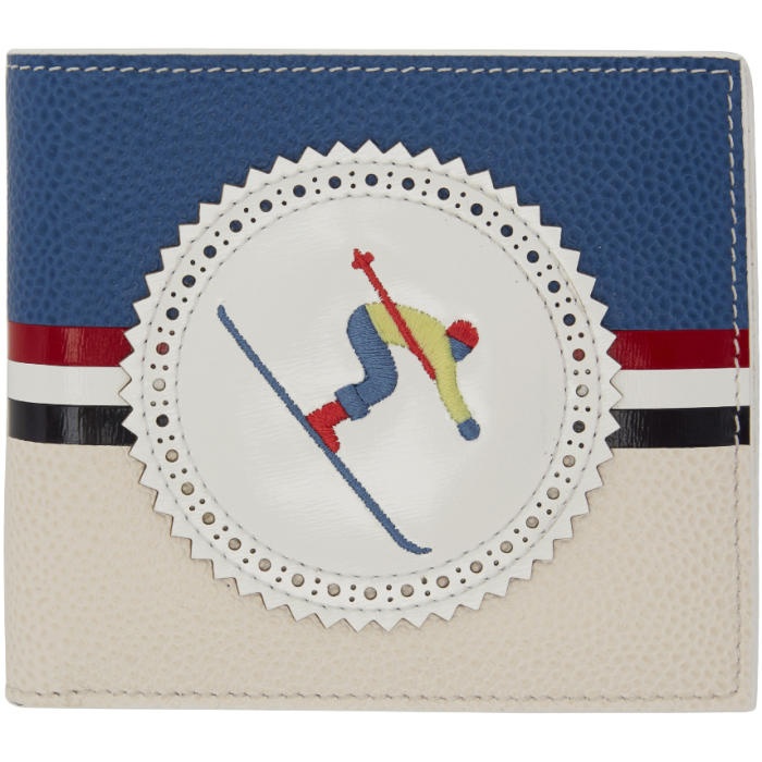 Photo: Thom Browne Blue and White Skier Bifold Wallet 