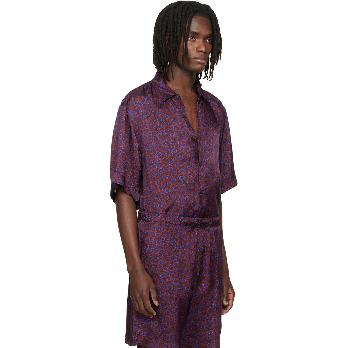 Dries Van Noten Red & Purple Button-Down Shirt
