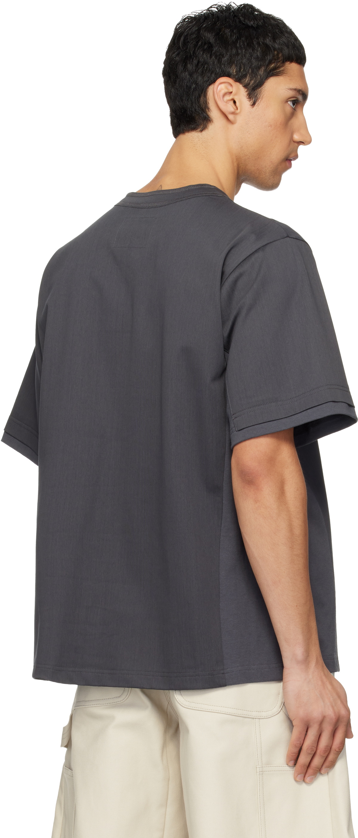 sacai Gray Cotton Jersey T-shirt