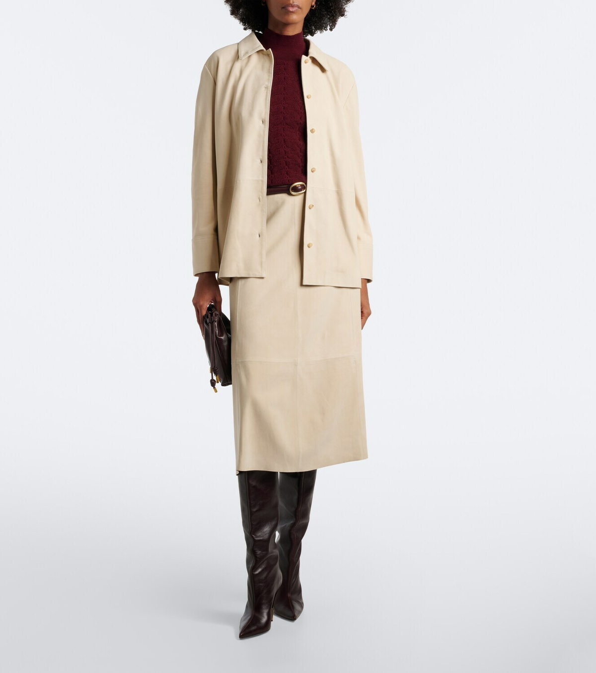 Vince Suede midi skirt