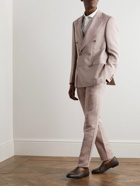 Canali - Straight-Leg Linen and Silk-Blend Suit Trousers - Pink