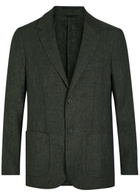 Sunspel Linen Blazer Dark Green