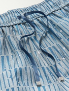 AMIRI - Straight-Leg Logo-Print Silk-Twill Drawstring Shorts - Blue