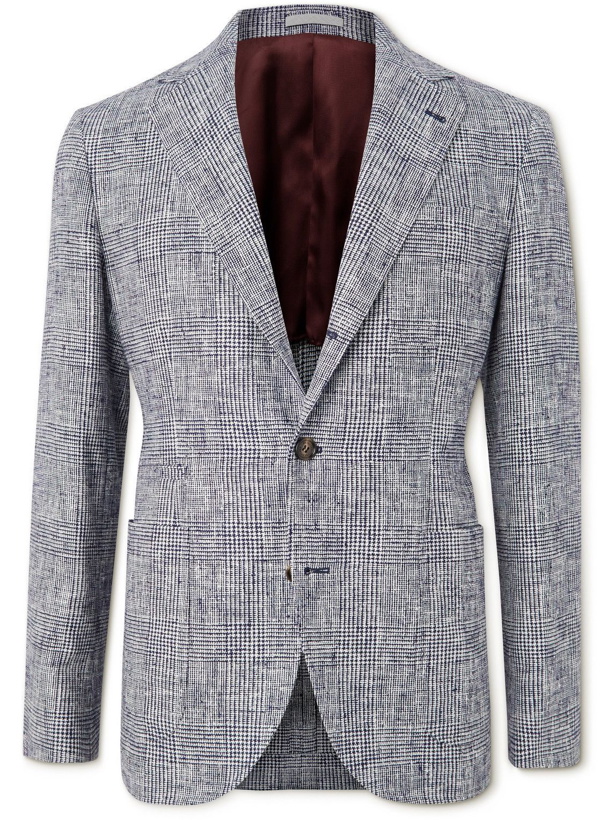 Photo: Brunello Cucinelli - Prince of Wales Checked Tweed Blazer - Gray