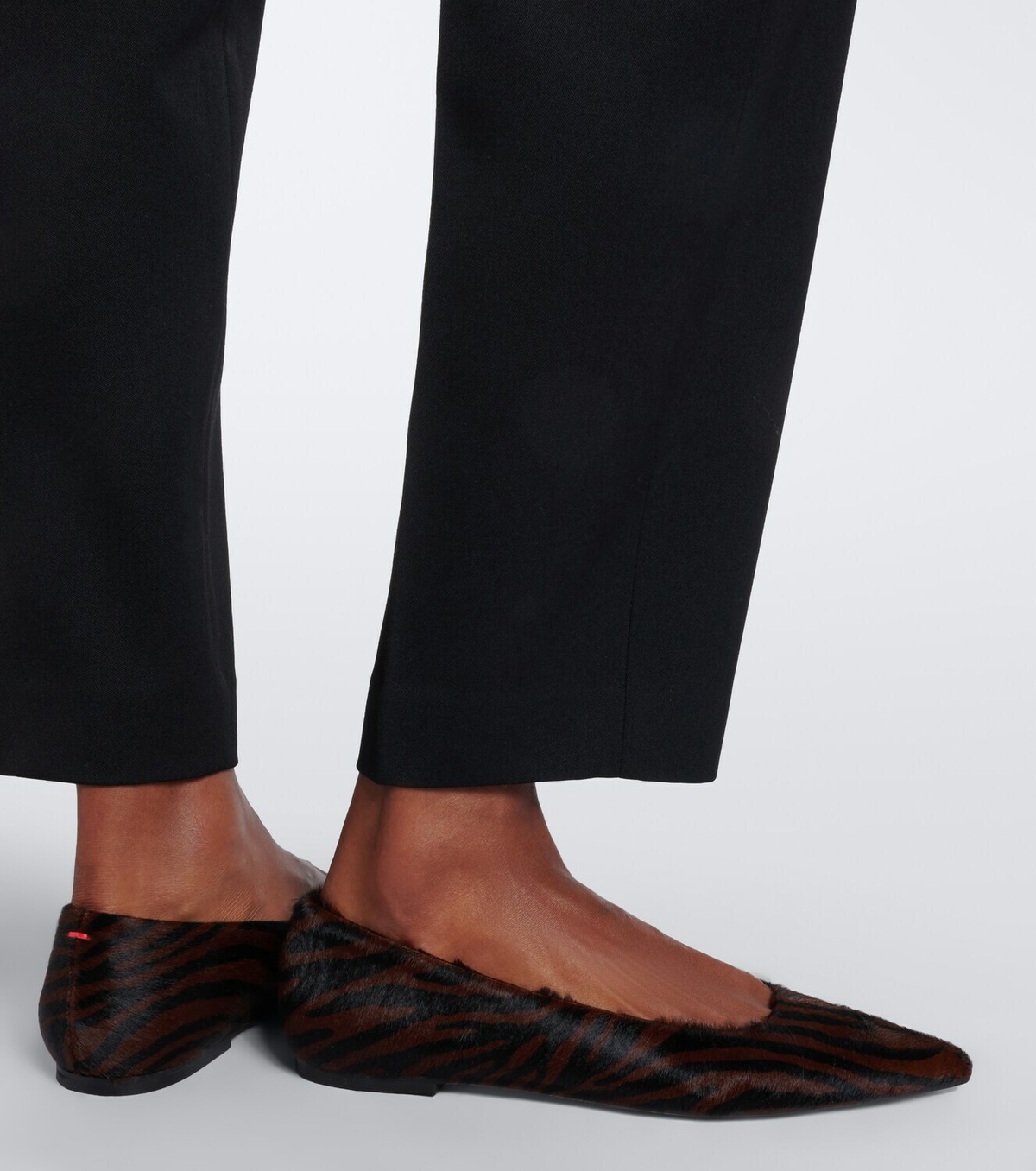 Aeyde Cassy zebra-print calf hair ballet flats