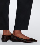 Aeyde Cassy zebra-print calf hair ballet flats
