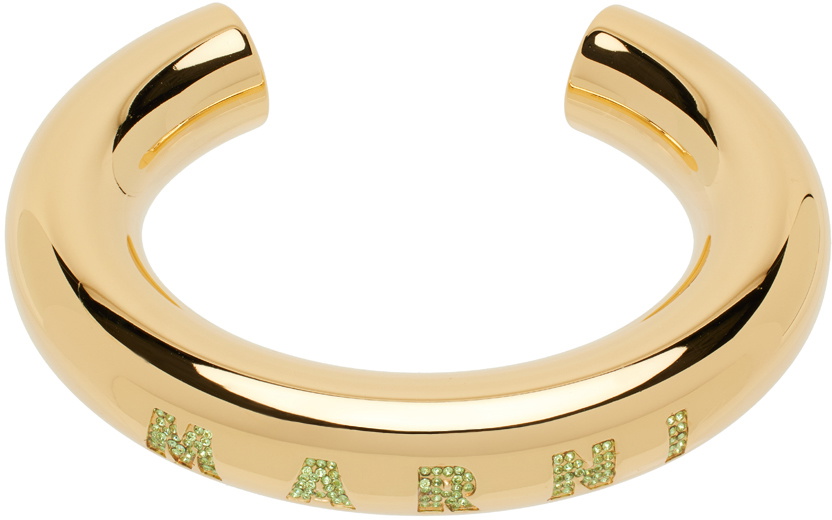 Marni Gold Pavé Logo Bracelet