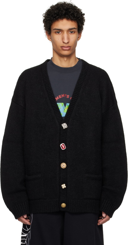 Photo: VETEMENTS Black Fancy Button Knitted Cardigan