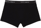 Dolce & Gabbana Black Rib Knit Cotton Boxers