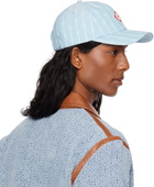 Casablanca Blue Laurel Stripe Logo Patch Cap