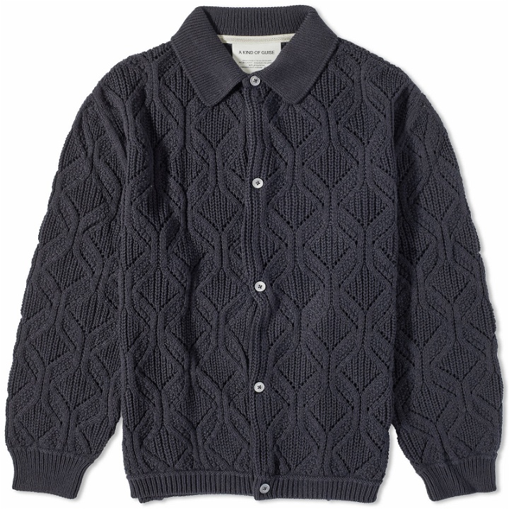 Photo: A Kind of Guise Men's Per Knit Polo Jacket in Midnight Navy