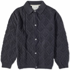 A Kind of Guise Men's Per Knit Polo Jacket in Midnight Navy