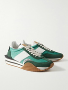 TOM FORD - James Rubber-Trimmed Suede and Nylon Sneakers - Green