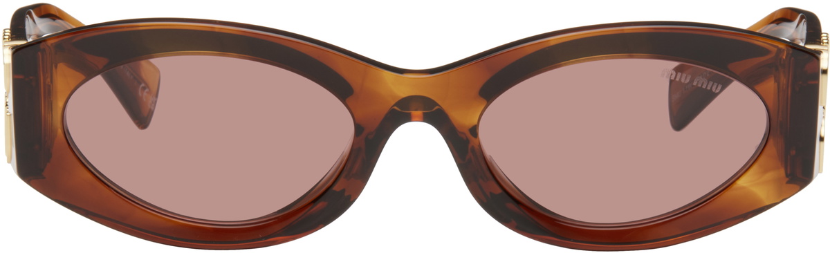 Miu Miu Eyewear Brown Miu Glimpse Sunglasses Miu Miu