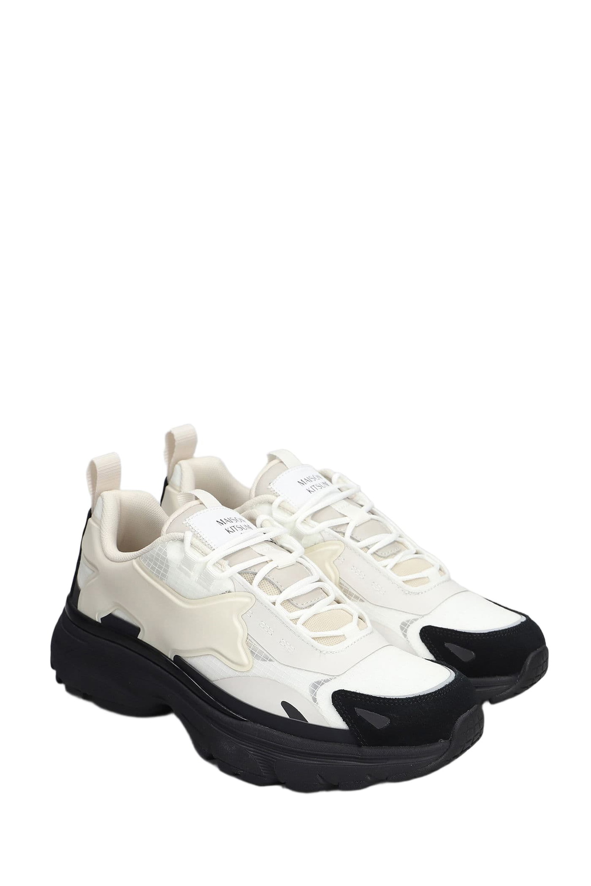 Maison Kitsuné Sora Runners Sneakers In Beige Polyester Maison Kitsune
