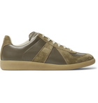 Maison Margiela - Replica Leather and Suede Sneakers - Army green