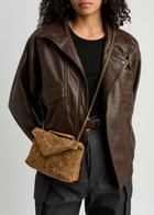 Saint Laurent Toy Puffer Quilted Suede Shoulder bag - Brown - One Size