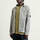 C.P. Company Men's Corduroy Lens Overshirt in Flint Grey