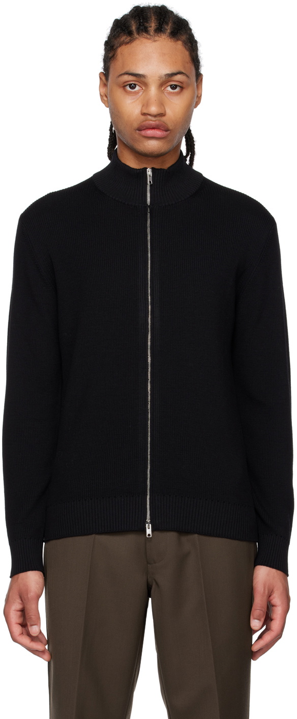 second layer black knit polo