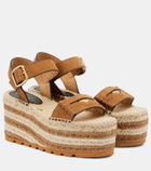 Stella McCartney Faux suede-trimmed espadrille sandals
