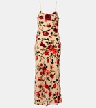 Rodarte Sheer floral velvet devoré slip dress
