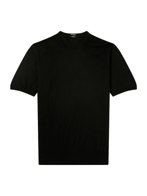 Photo: Kiton - Knitted Cotton T-Shirt - Black