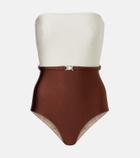 Adriana Degreas Bicolor belted swimsuit