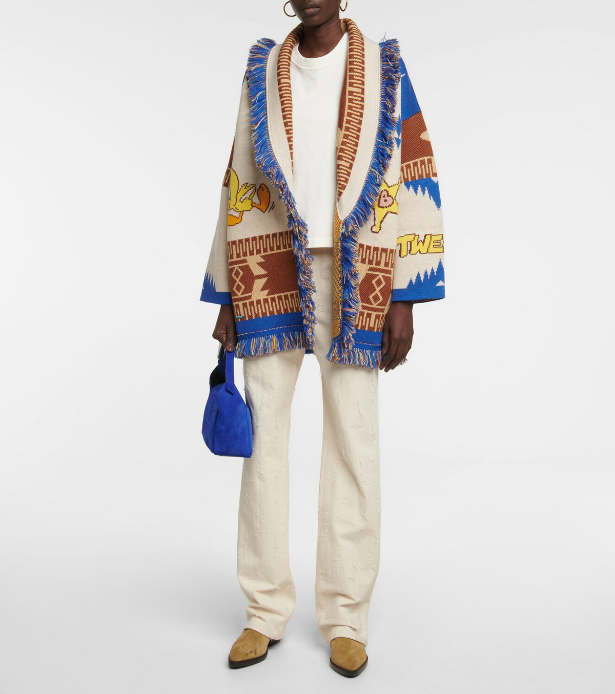 Alanui - x Looney Tunes Tweety Cowboy Icon wool jacquard cardigan