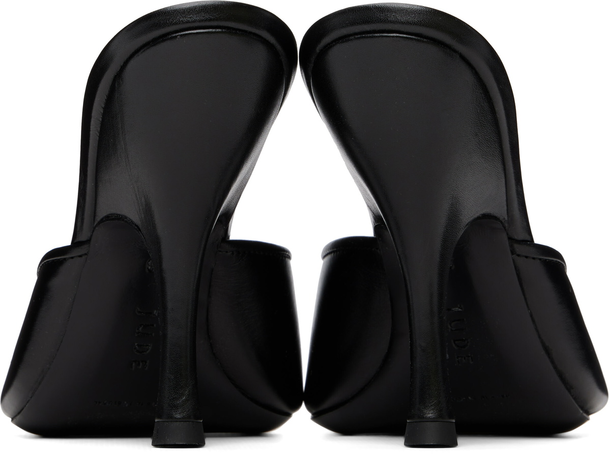 JUDE Black Date Mule Heeled Sandals