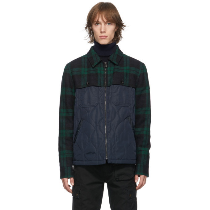 Photo: Belstaff Navy and Green Lodge Jacket