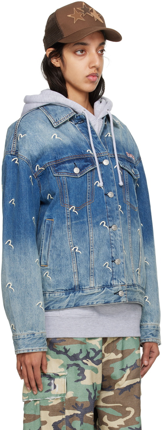 Evisu Indigo Allover Seagull Denim Jacket