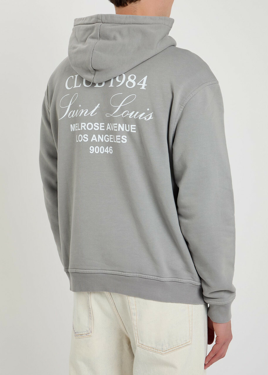 Club 1984 Melrose Hooded Cotton Sweatshirt Dark Grey