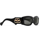 Balenciaga - Rectangle-Frame Acetate Sunglasses - Black