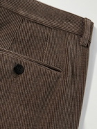 Caruso - Slim-Fit Straight-Leg Cotton-Blend Corduroy Suit Trousers - Brown