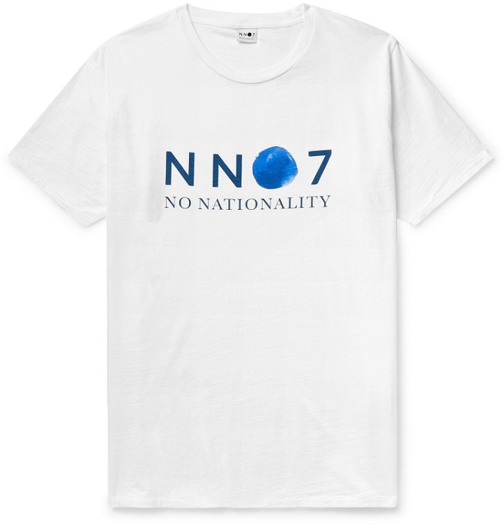 Photo: NN07 - Mauro Logo-Print Slub Cotton-Jersey T-Shirt - White