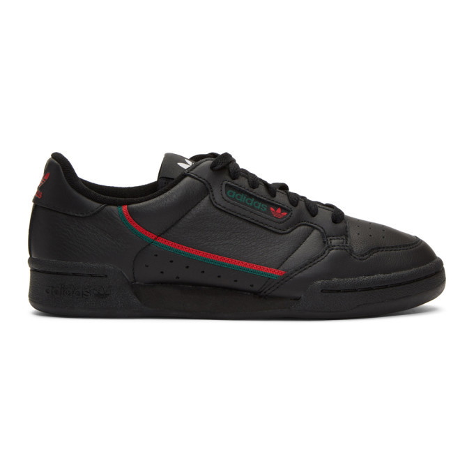 Photo: adidas Originals Black and Red Continental 80 Sneakers