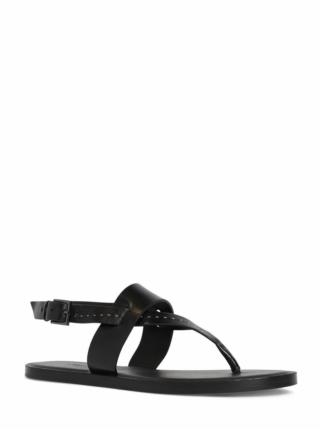 MAX MARA - 10mm Leather Thong Flat Shoes Max Mara