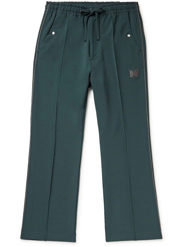 Photo: Needles - Slim-Fit Flared Logo-Embroidered Twill Drawstring Trousers - Green