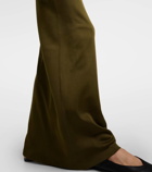 Saint Laurent One-shoulder silk maxi dress