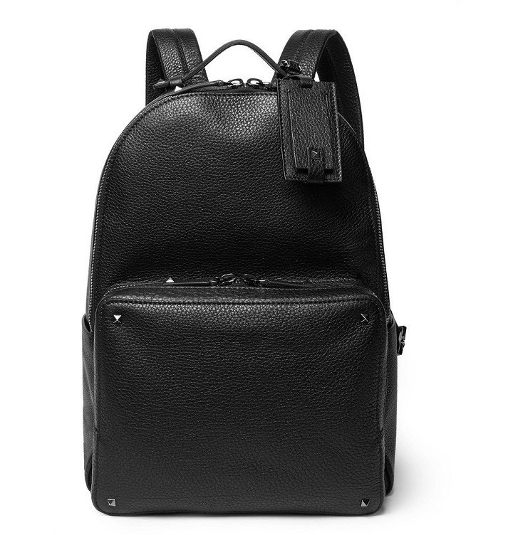 Photo: Valentino - Valentino Garavani Rockstud Pebble-Grain Leather Backpack - Men - Black