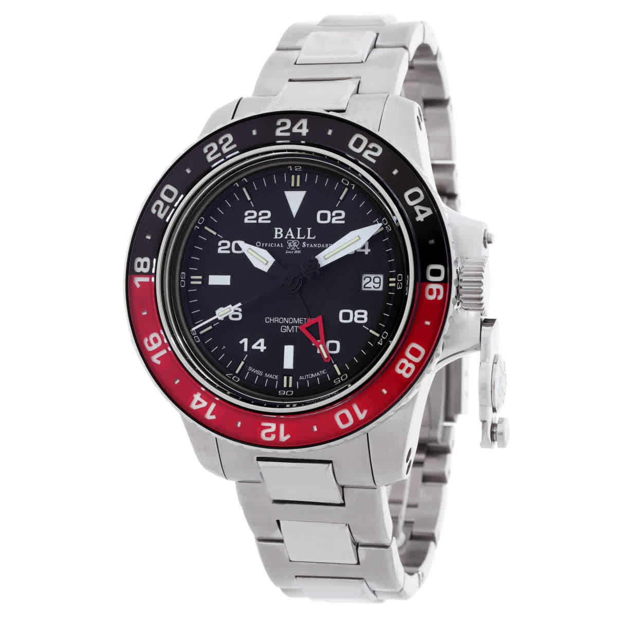 Ball Engineer Hydrocarbon AeroGMT II Automatic Black Dial Coke Bezel Mens Watch DG2118C-S3C-BK
