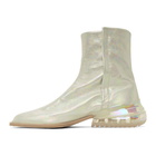 Maison Margiela Silver Holographic Airbag Tabi Boots