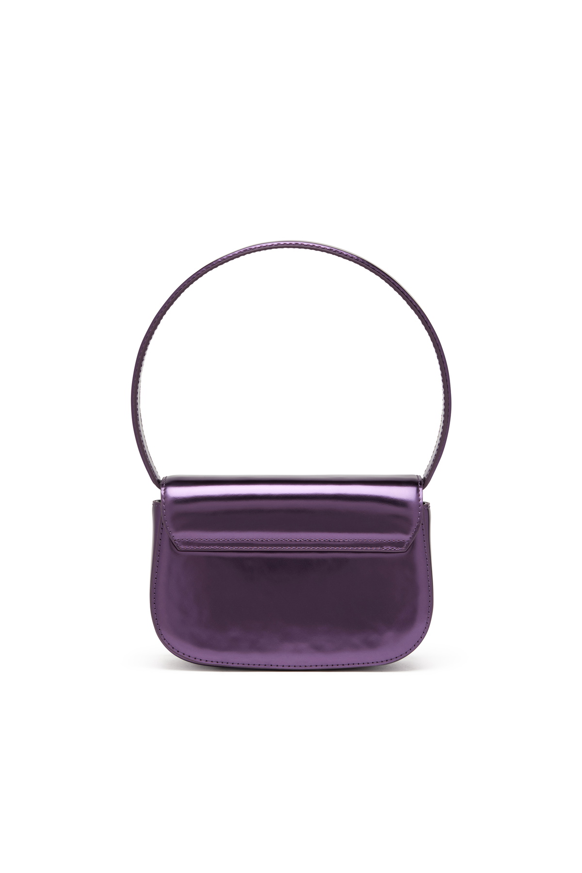 Diesel 1DR-Iconic shoulder bag in mirrored leather - Shoulder Bags Womens in Violet