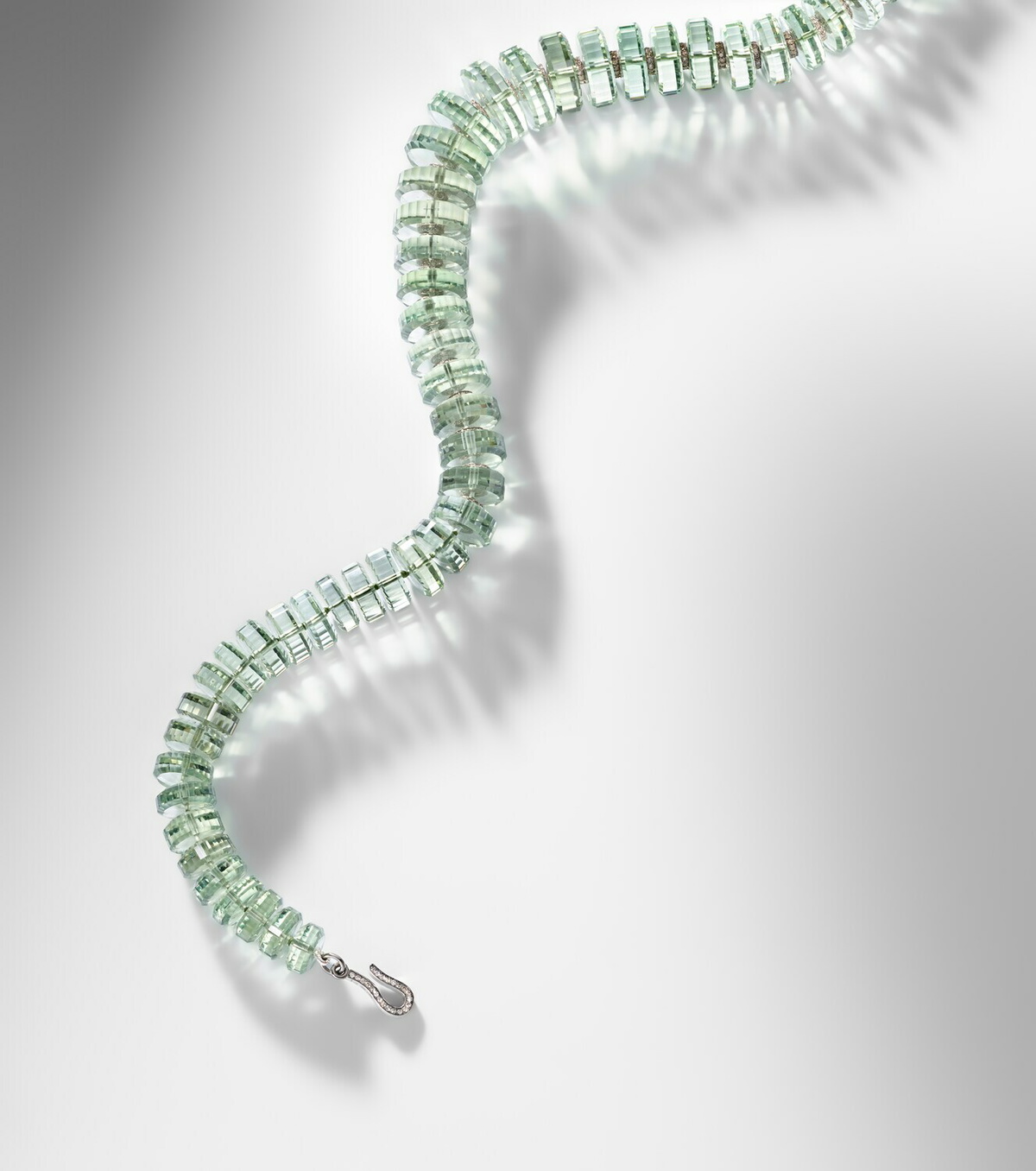 Ileana Makri Aura sterling silver (925) beaded necklace with gemstones
