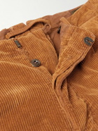 Incotex - Tapered Cotton-Blend Corduroy Trousers - Brown