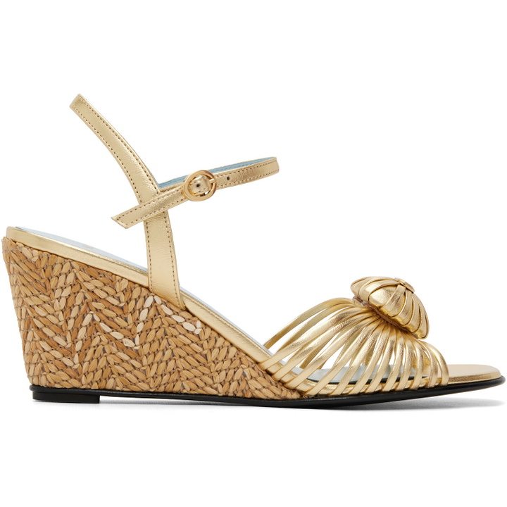 Photo: Valentino Garavani Gold Coeur Royal Espadrille Heeled Sandals